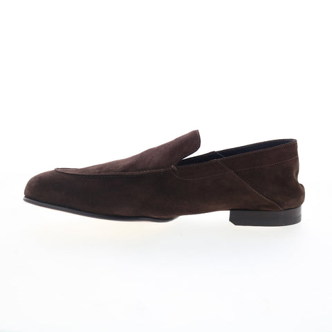 Di Bianco Gallipoli Mens Brown Suede Slip On Loafers & Slip Ons Casual Shoes