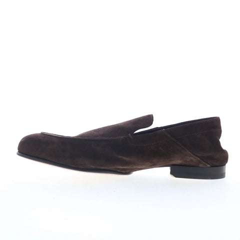 Di Bianco Gallipoli Mens Brown Suede Slip On Loafers & Slip Ons Penny Shoes