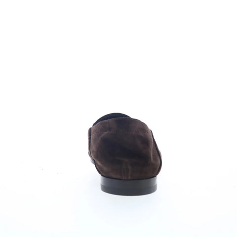Di Bianco Gallipoli Mens Brown Suede Slip On Loafers & Slip Ons Penny Shoes