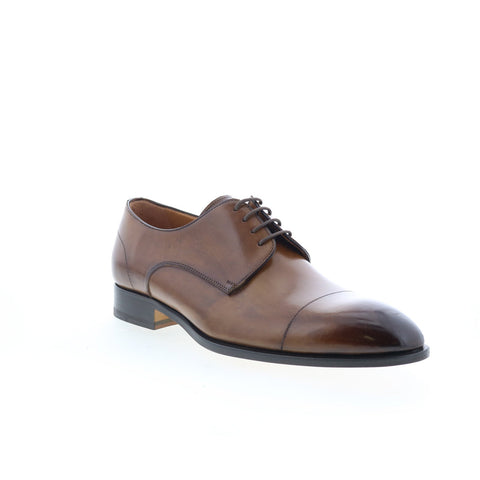 Di Bianco Gallipoli Mens Brown Leather Oxfords & Lace Ups Cap Toe Shoes