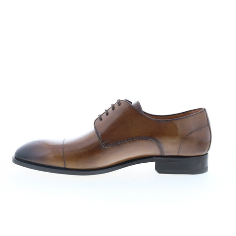 Di Bianco Gallipoli Mens Brown Leather Oxfords & Lace Ups Cap Toe Shoes