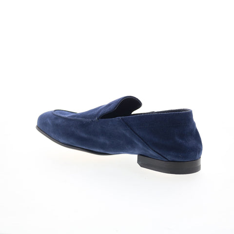Di Bianco Gallipoli Mens Blue Suede Slip On Loafers & Slip Ons Casual Shoes
