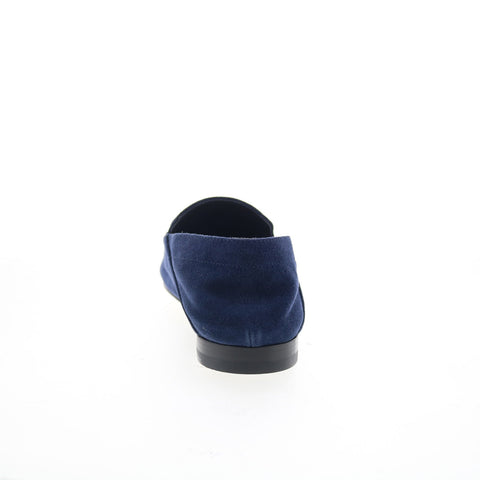 Di Bianco Gallipoli Mens Blue Suede Slip On Loafers & Slip Ons Casual Shoes