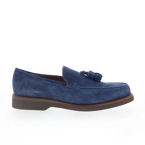 Pastori by Di Bianco Gordian Mens Blue Suede Loafers & Slip Ons Casual Shoes