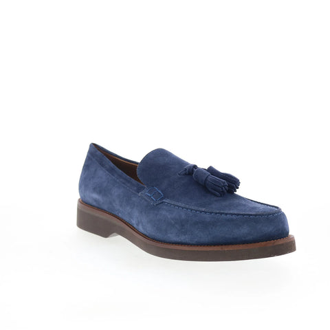Pastori by Di Bianco Gordian Mens Blue Suede Loafers & Slip Ons Casual Shoes