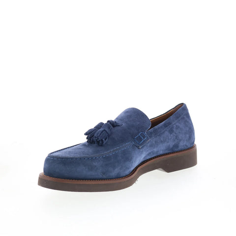 Pastori by Di Bianco Gordian Mens Blue Suede Loafers & Slip Ons Casual Shoes