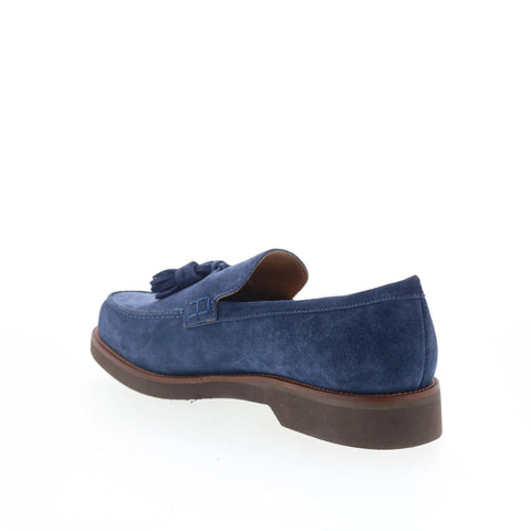 Pastori by Di Bianco Gordian Mens Blue Suede Loafers & Slip Ons Casual Shoes