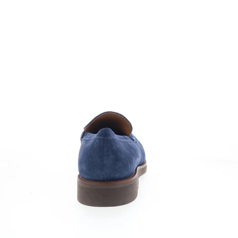 Pastori by Di Bianco Gordian Mens Blue Suede Loafers & Slip Ons Casual Shoes