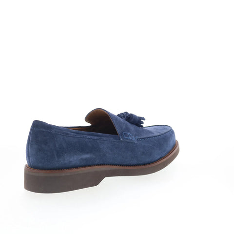 Pastori by Di Bianco Gordian Mens Blue Suede Loafers & Slip Ons Casual Shoes