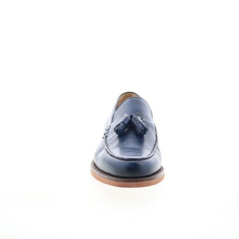 Pastori by Di Bianco Gordian Mens Blue Leather Loafers & Slip Ons Casual Shoes