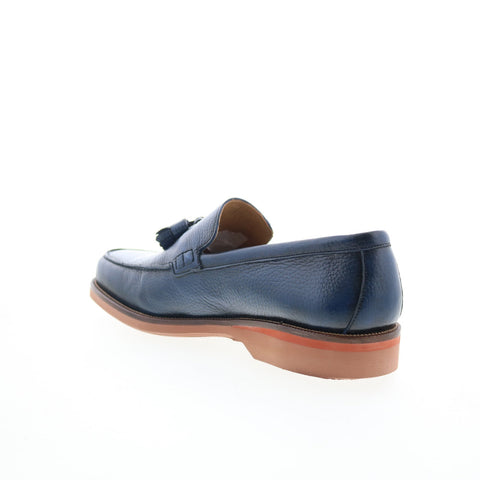 Pastori by Di Bianco Gordian Mens Blue Leather Loafers & Slip Ons Casual Shoes