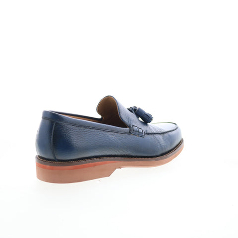 Pastori by Di Bianco Gordian Mens Blue Leather Loafers & Slip Ons Casual Shoes
