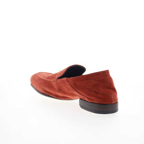 Di Bianco Grassano Mens Orange Suede Slip On Loafers & Slip Ons Casual Shoes