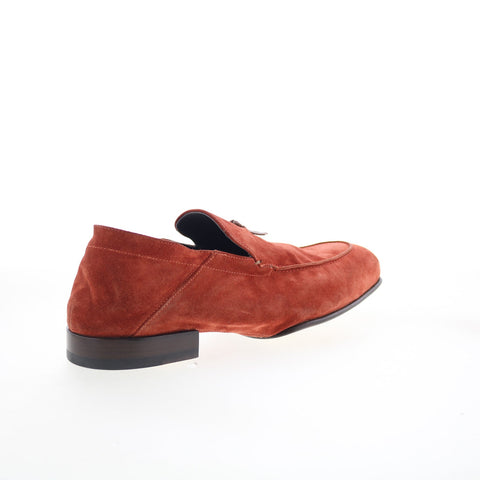 Di Bianco Grassano Mens Orange Suede Slip On Loafers & Slip Ons Casual Shoes