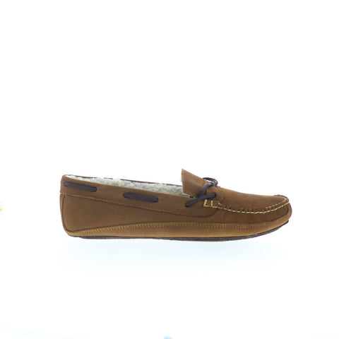 Hitchcock Lined Moc Strap Mens Brown Extra Wide 3E Loafers Moccasin Shoes
