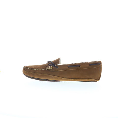 Hitchcock Lined Moc Strap Mens Brown Extra Wide 3E Loafers Moccasin Shoes