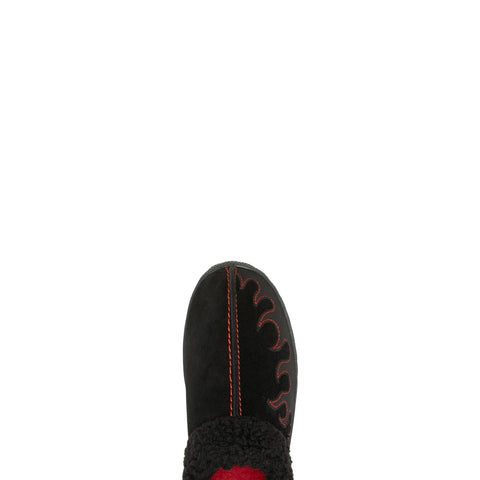 Harley-Davidson Cosgrove Flame D93857 Mens Black Suede Slippers Clogs Shoes