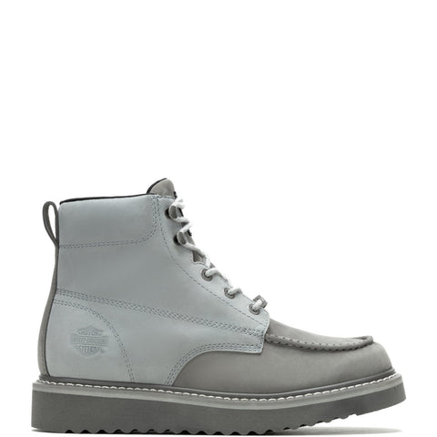 Harley-Davidson Beau D93858 Mens Gray Leather Zipper Motorcycle Boots