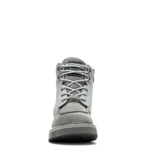 Harley-Davidson Beau D93858 Mens Gray Leather Zipper Motorcycle Boots