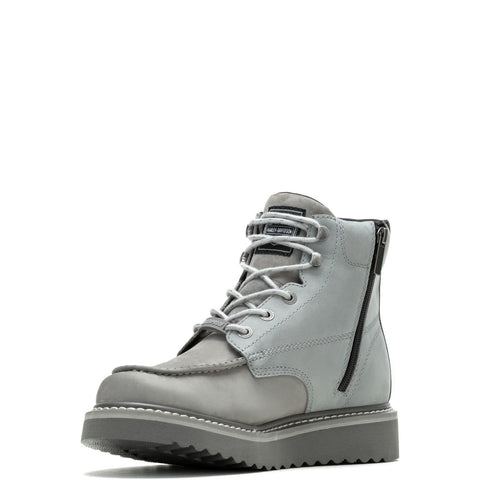 Harley-Davidson Beau D93858 Mens Gray Leather Zipper Motorcycle Boots