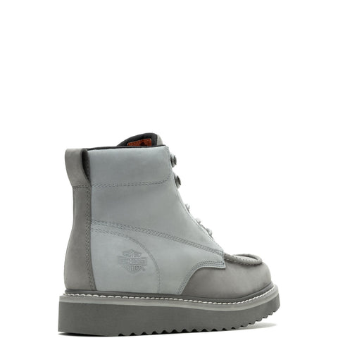 Harley-Davidson Beau D93858 Mens Gray Leather Zipper Motorcycle Boots