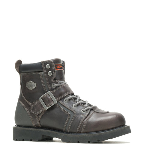 Harley-Davidson Brake Buckle Flash D96273 Mens Gray Zipper Motorcycle Boots