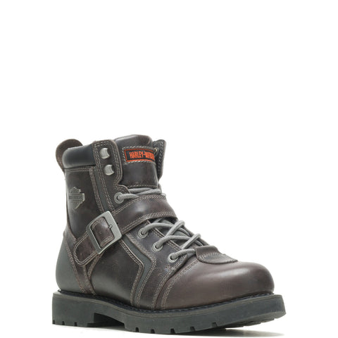 Harley-Davidson Brake Buckle Flash D96273 Mens Gray Zipper Motorcycle Boots