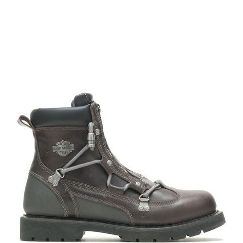 Harley-Davidson Brake Light Flash D96275 Mens Gray Leather Motorcycle Boots