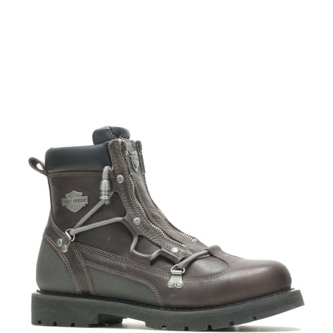 Harley-Davidson Brake Light Flash D96275 Mens Gray Leather Motorcycle Boots
