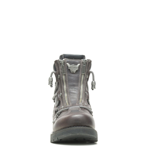 Harley-Davidson Brake Light Flash D96275 Mens Gray Leather Motorcycle Boots