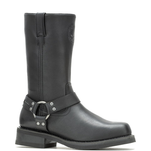 Harley-Davidson Hustin Skull D96294 Mens Black Leather Motorcycle Boots