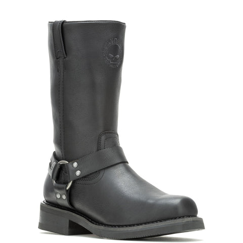 Harley-Davidson Hustin Skull D96294 Mens Black Leather Motorcycle Boots