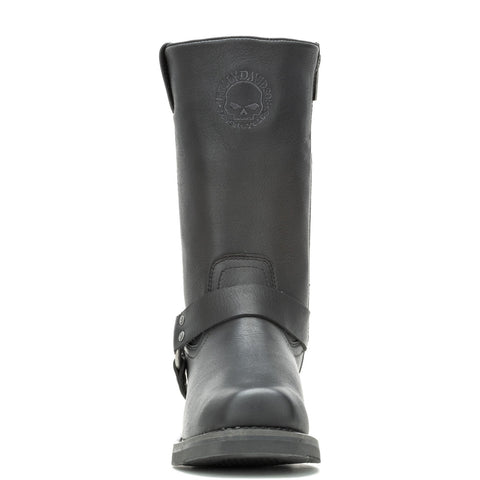 Harley-Davidson Hustin Skull D96294 Mens Black Leather Motorcycle Boots