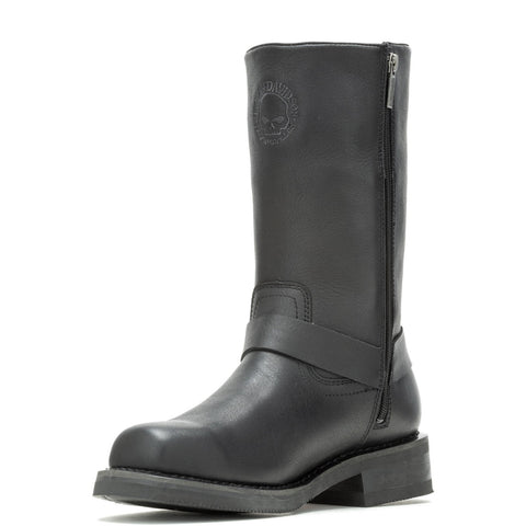 Harley-Davidson Hustin Skull D96294 Mens Black Leather Motorcycle Boots