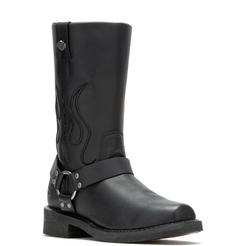 Harley-Davidson Hustin D96310 Mens Black Leather Zipper Motorcycle Boots