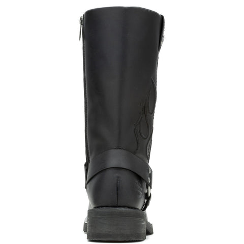 Harley-Davidson Hustin D96310 Mens Black Leather Zipper Motorcycle Boots