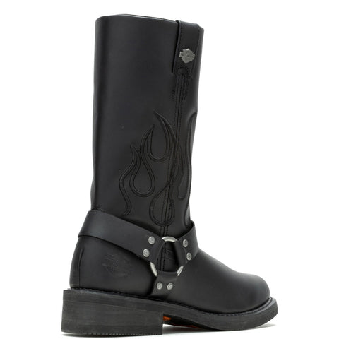 Harley-Davidson Hustin D96310 Mens Black Leather Zipper Motorcycle Boots