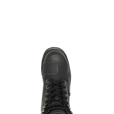 Harley-Davidson Shrader D96311 Mens Black Leather Lace Up Motorcycle Boots