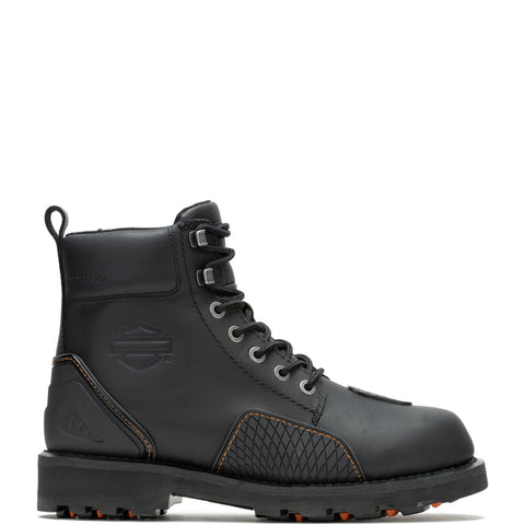 Harley-Davidson Shrader D96311 Mens Black Leather Lace Up Motorcycle Boots