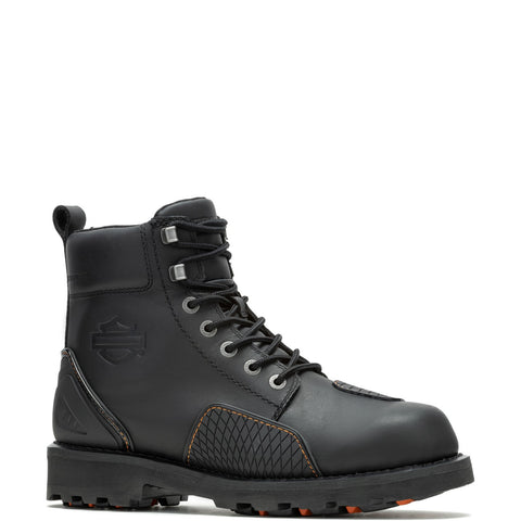 Harley-Davidson Shrader D96311 Mens Black Leather Lace Up Motorcycle Boots