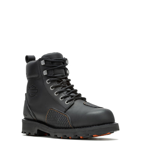 Harley-Davidson Shrader D96311 Mens Black Leather Lace Up Motorcycle Boots