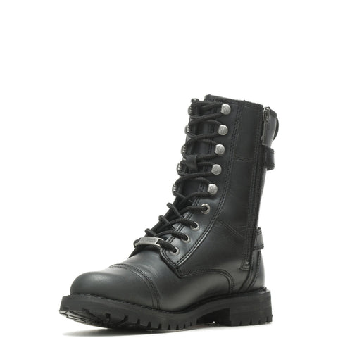 Harley-Davidson Balsa 9" Lace Cap Toe D83853 Womens Black Motorcycle Boots