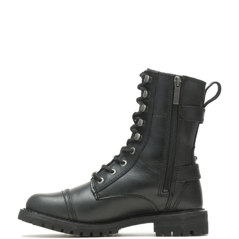 Harley-Davidson Balsa 9" Lace Cap Toe D83853 Womens Black Motorcycle Boots