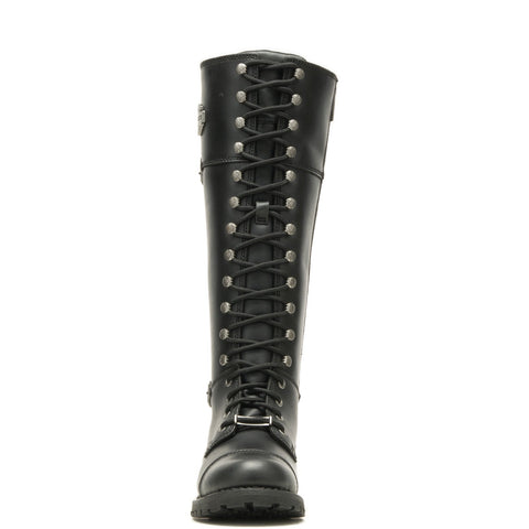Harley-Davidson Beechwood 16" Lace Cap Toe Womens Black Motorcycle Boots