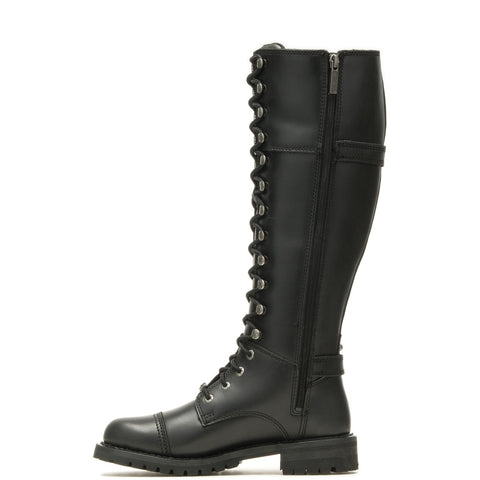 Harley-Davidson Beechwood 16" Lace Cap Toe Womens Black Motorcycle Boots