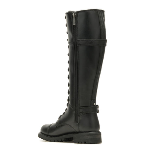 Harley-Davidson Beechwood 16" Lace Cap Toe Womens Black Motorcycle Boots