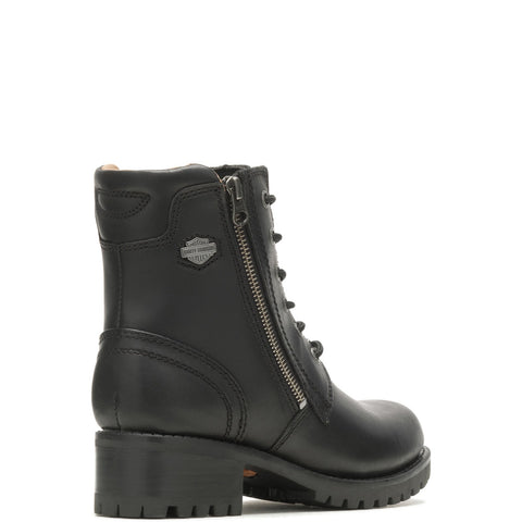 Harley-Davidson Asher D84250 Womens Black Leather Motorcycle Boots