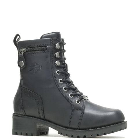 Harley-Davidson Keeler 7" D84330 Womens Black Leather Motorcycle Boots