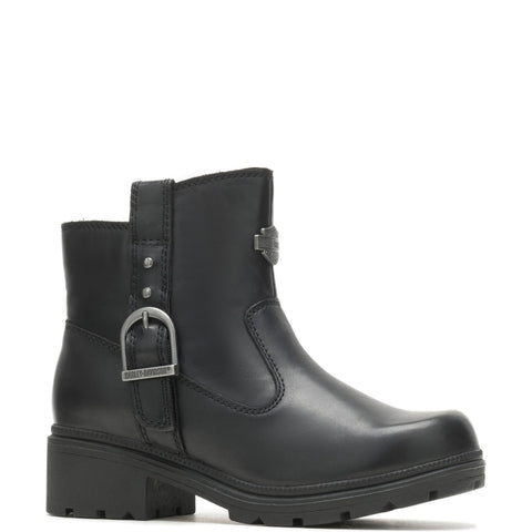Harley-Davidson Madera 7" D84406 Womens Black Leather Zipper Motorcycle Boots