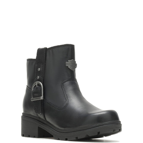 Harley-Davidson Madera 7" D84406 Womens Black Leather Zipper Motorcycle Boots